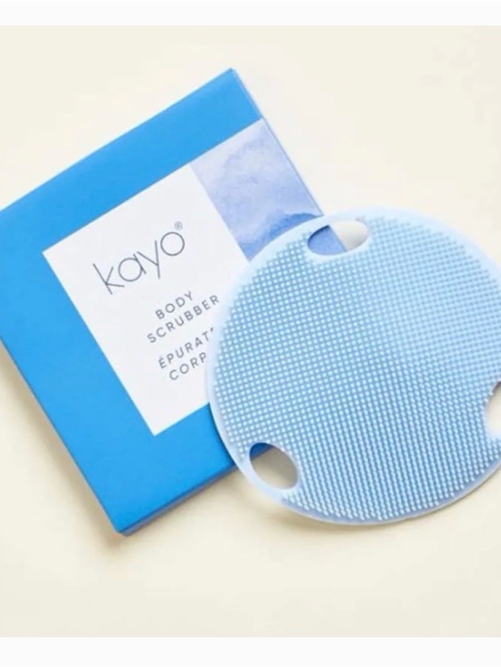 Kayo Body Scrubber - Blue silicone - brand new in packaging!